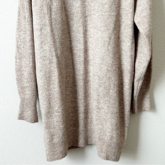 H&M Elegant Heather Tan Beige Open-Front Long Oversized Wool Cardigan Sz M - Picture 11 of 15